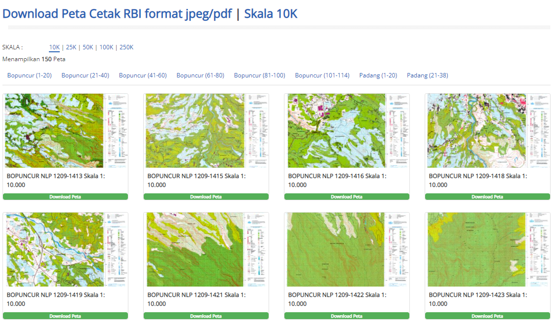 download peta topografi bakosurtanal